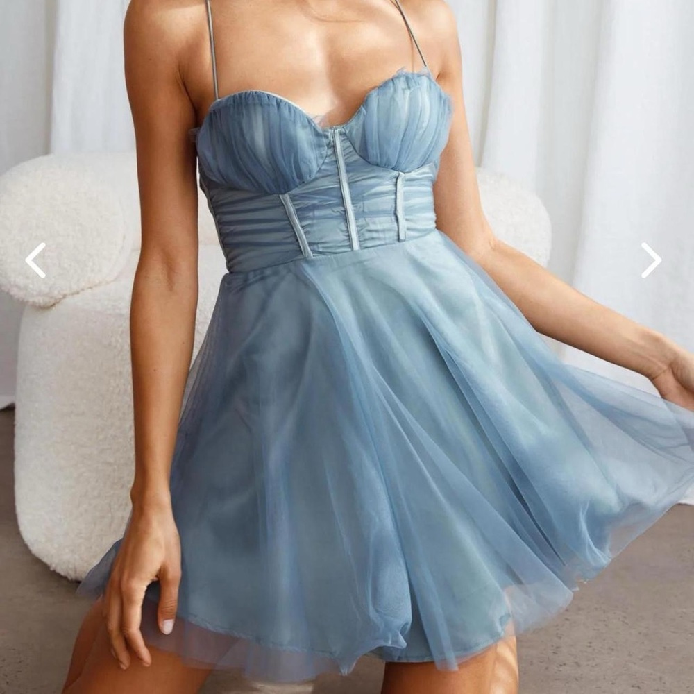 Selfie Leslie Light Blue Mini Dress